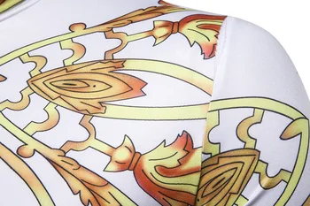 Prabangių Gėlių Spausdinti Marškinėliai Vyrams Harajuku Streetwear Atsitiktinis Marškinėliai Homme 2020 M. Žiemos Naujas ilgomis Rankovėmis Golfo T-shirt Vyrai