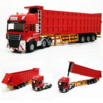 1/50 Modeliavimas Puspriekabės Sunkiųjų Sunkvežimių Savivartis Lydinio Transporto Modelis Žaislas Sunkvežimis Automobilio Modelio Surinkimo Dovana