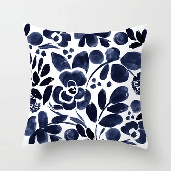 45 * 45CM pagalvės užvalkalą Mėlyna abstrakčių geometrinių spausdinti poliesteris užvalkalas Aikštėje dekoratyviniai pagalvių užvalkalai