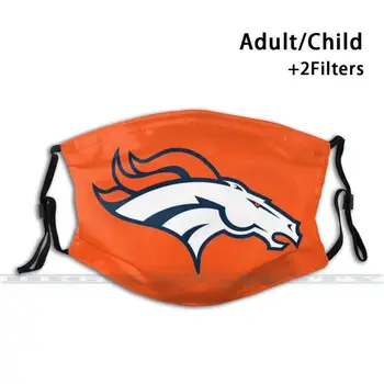 Broncos - Denver Custom Design Suaugusiųjų Vaikų Apsaugos Nuo Dulkių Filtras Diy Mielas Spausdinti Skalbti Kaukė Logotipas