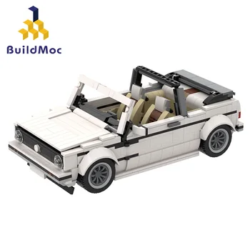 BuildMoc Įrangos Pardavimas, Biuro Įrangos Kūrėjas Mini Cabriolet Sporto Pilka Balta Juoda Blokai Super Automobilių Lenktynių Tinka Plytas, Vaikams, Žaislai, Dovanos Berniukams