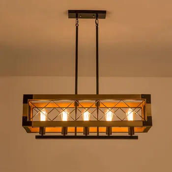 Derliaus medienos liustra pramoninės medienos apšvietimo šviestuvas kambarį restoranas, valgomasis pakabukas lempa, kabanti lemputė, priekinis žibintas