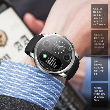 Dvigubas Ekranas T3 Smart Watch Vyrų IP68 Vandeniui Širdies ritmas, Kraujo Spaudimas Pranešimą Stumti Smartwatch 