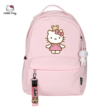 Mados Anime Hello Kitty, Moterims, Kuprinės, Mokyklos Maišus Paauglių Mergaičių Mielas Pink Kuprinė Kelionės Peties Bacpack Nešiojamojo kompiuterio Krepšys