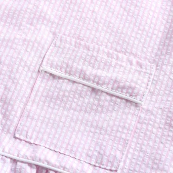Merginos pynimas pižama medvilnės vasaros trumpomis rankovėmis pajama komplektai seersucker juostele vaikai sleepwear 12m-12years pižamos namų drabužiai
