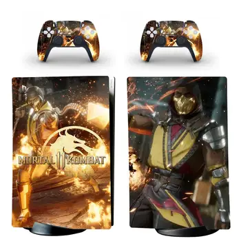Mortal Kombat PS5 Digital Edition Odos Lipdukas, Decal Padengti 5 PlayStation Konsolės ir 2 Kontroleriai PS5 Odos, Vinilo Įklijos