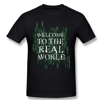 Sveiki Atvykę Į Realų Pasaulį Spausdinti Medvilnės Juokinga T Shirts Matricoje Neo Sci-Fi Veiksmo Filmas Vyrų Mados Streetwear